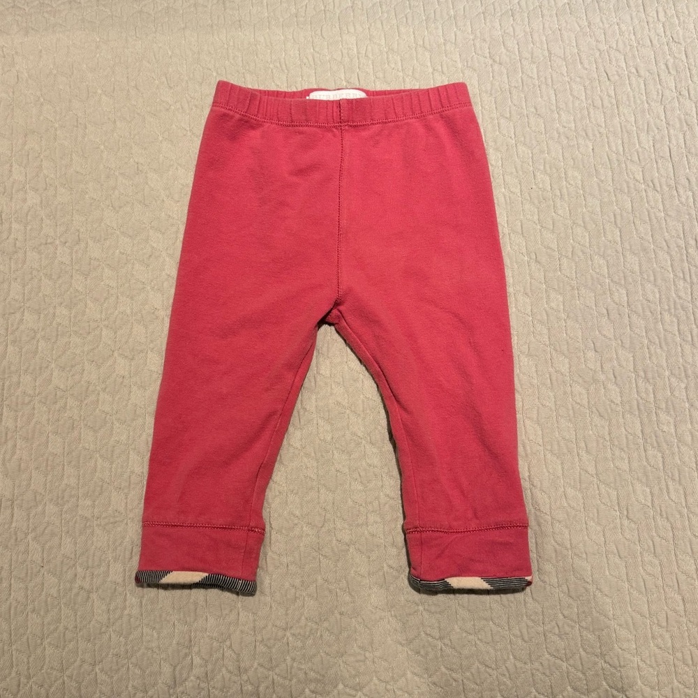 Burberry Children Baby Cotton Blend Leggings with House Check Trim